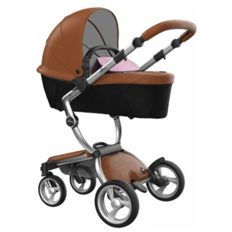 Коляска-трансформер Mima Xari (2 в 1) camel/pixel pink/silver frame, цвет шасси: серебристый
