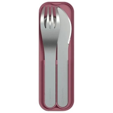 Monbento Набор стальных столовых приборов в футляре, 3 шт. blush