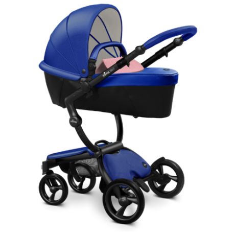 Коляска-трансформер Mima Xari (2 в 1) royal blue/pixel pink/black frame, цвет шасси: черный