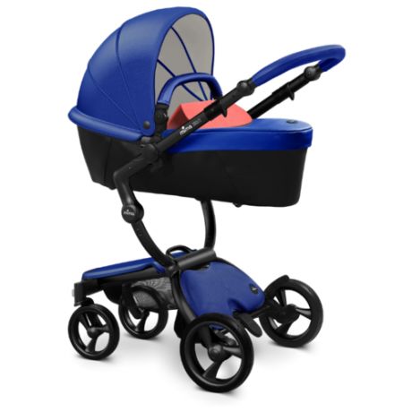 Коляска-трансформер Mima Xari (2 в 1) royal blue/coral red/black frame, цвет шасси: черный
