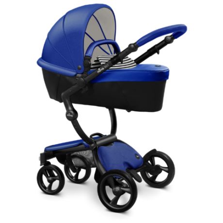 Коляска-трансформер Mima Xari (2 в 1) royal blue/black and white/black frame, цвет шасси: черный