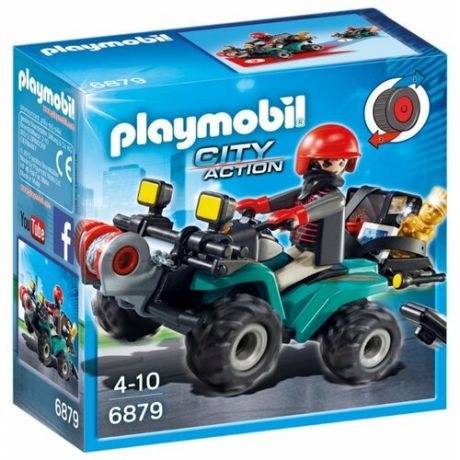 Конструктор Playmobil City Action 6879 Квадроцикл грабителя с добычей