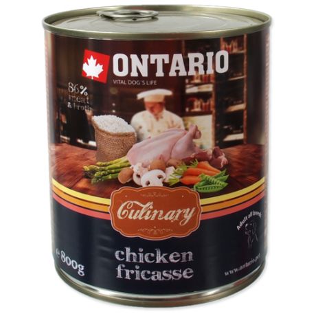 Влажный корм для собак Ontario Culinary Fricasse, курица 800г