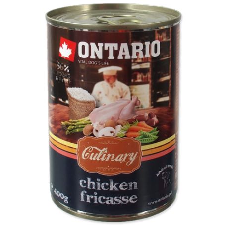 Влажный корм для собак Ontario Culinary Fricasse, курица 400г