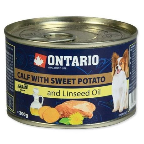 Влажный корм для собак Ontario беззерновой, телятина 200г