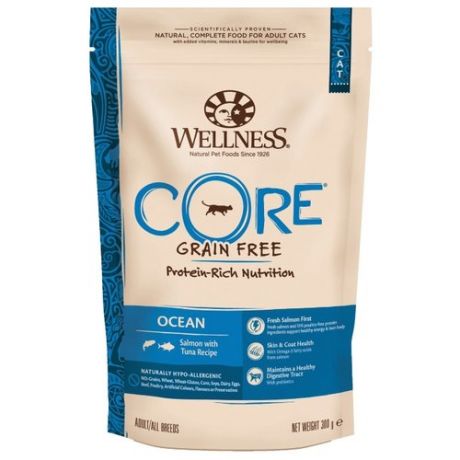 Сухой корм для кошек Wellness беззерновой, с лососем, с тунцом 300 г