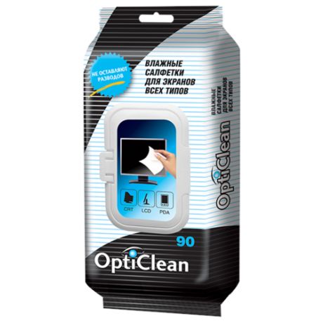 Opti Clean для экранов всех типов влажные салфетки 90 шт.