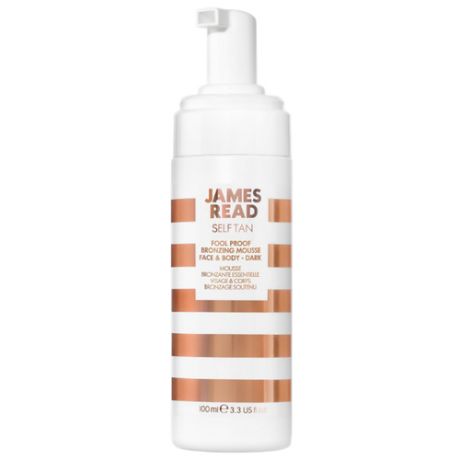 Мусс для автозагара JAMES READ Fool Proof Bronzing Mousse Face & Body Dark 100 мл