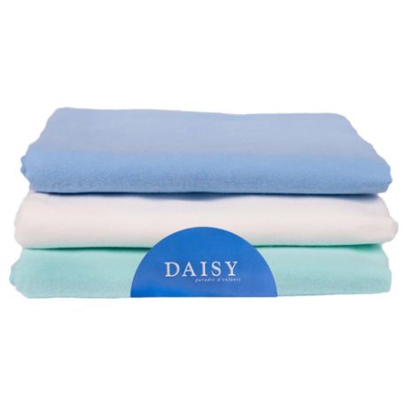 Многоразовые пеленки Daisy фланель 90х120 комплект 3 шт. голубой