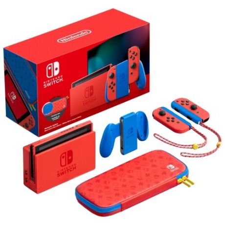 Игровая приставка Nintendo Switch 32 ГБ Особое издание Mario, красный/синий