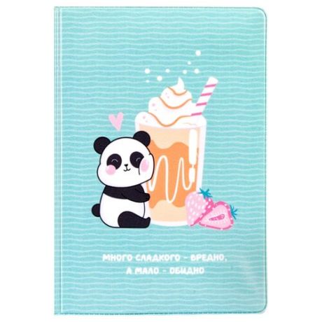 Обложка для паспорта MESHU Sweet panda, бирюзовый