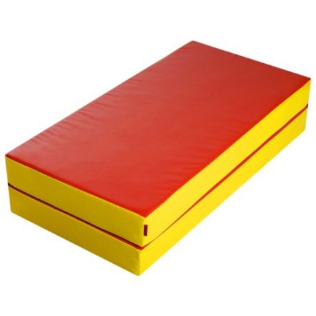 Спортивный мат 1000х1000х100 мм Onlitop 4250666/4250665 красный/желтый