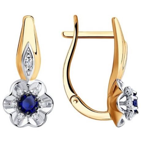 Diamant Серьги из золота с бриллиантами и сапфирами 51-220-00560-1