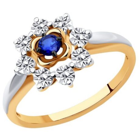 Diamant Кольцо из комбинированного золота с сапфиром 51-210-00997-1, размер 18.5