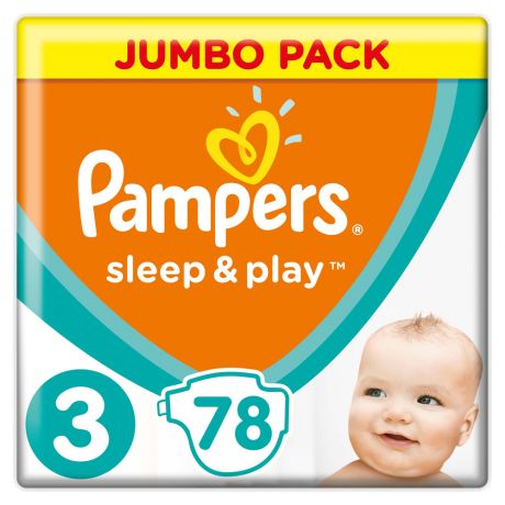 Подгузники Pampers Sleep&Play 3 (5-9 кг), 78 шт