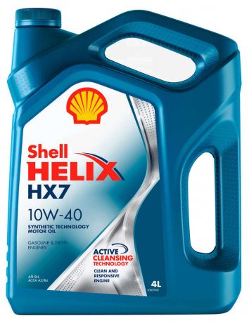 Масло моторное SHELL Helix HX7 10W40 полусинтетическое, 4 л