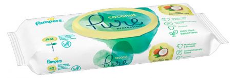 Салфетки влажные Pampers Pure Protection Coconut, 42 шт