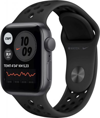 Apple Watch Nike SE, 40 мм, корпус из алюминия цвета «серый космос», спортивный ремешок Nike