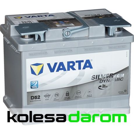 Varta Аккумулятор легковой "VARTA" Start-Stop Plus.AGM D52 (60Ач о/п) 560 901 068