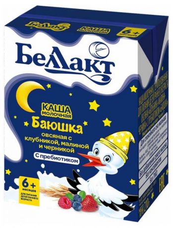 Каша «Беллакт» Баюшка овсяная клубника-малина-черника с 6 мес., 210 г