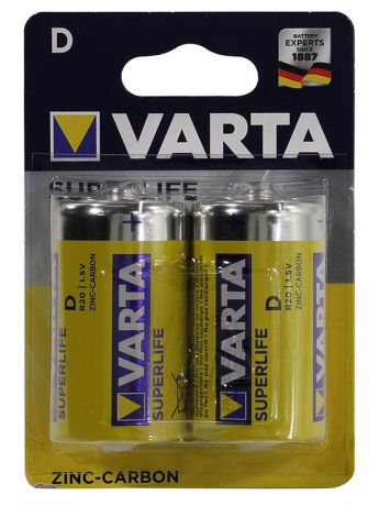 Батарейка D - Varta SuperLife R20 2020 (2 штуки) VR R20/2SH SL