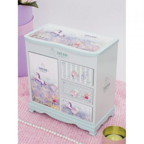 Шкатулки Mihi Mihi Шкатулка для украшений Единорог Unicorn Dream с зеркалом и дверцей