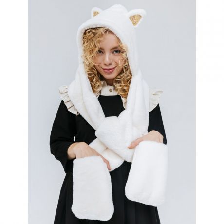Шапки, варежки и шарфы Mihi Mihi Детская шапка Котик с блестками MM1061