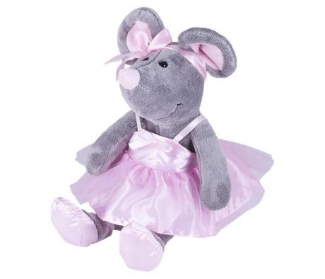 Мягкие игрушки SofToy Мышь в розовом сарафане с бантиком 26 см