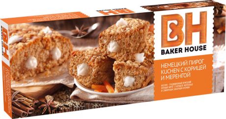 Пирог Baker House Kuchen с корицей и меренгой 350г