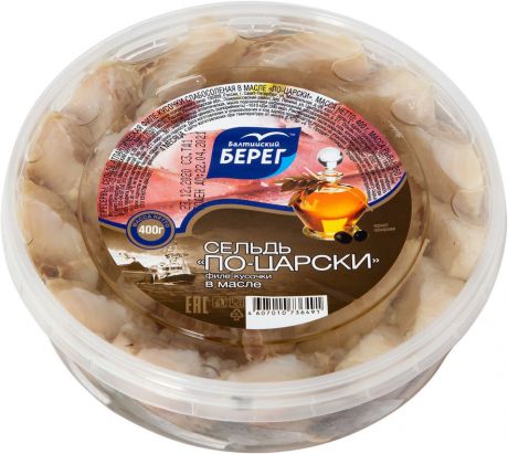Сельдь Балтийский Берег филе-кусочки по-царски 400г