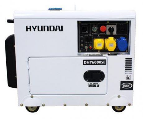 Дизельэлектростанция HYUNDAI DHY 6000SE 5.5кВА/4.4кВт, 220 В, 9 ч., дизель
