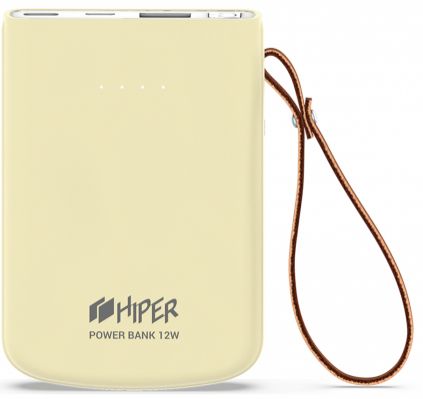 Внешний аккумулятор HIPER TRAVEL 5K Lemon Li-Pol 5000 mAh 2.1A 2xUSB 1xType-C желтый