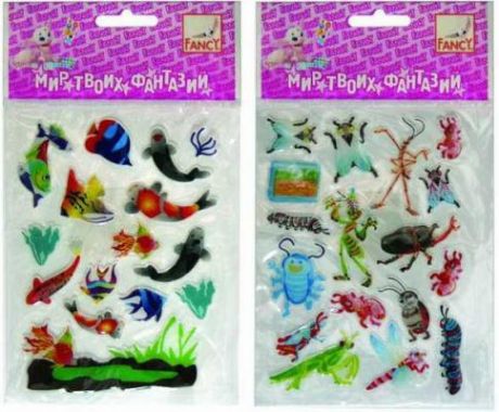 Наклейки полимерные ФЛОРА 11*15,5см, ассорти 2 дизайна, п/п с европодвесом