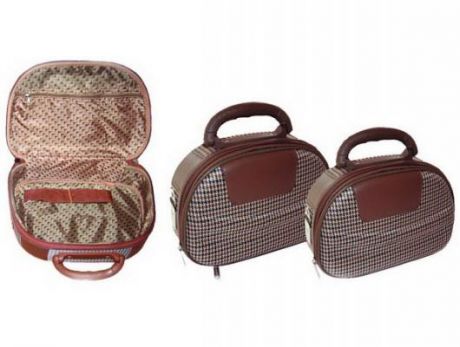 Чемодан дорожный, beauty case, 12" размер 30х24х12 см, клетка