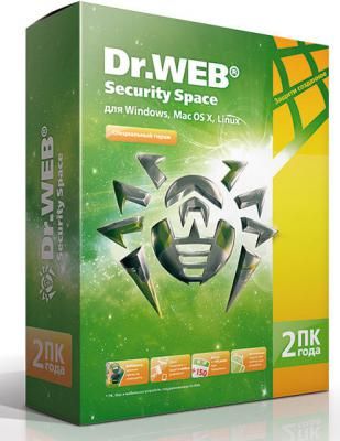 Антивирус DR.Web Security Space на 2 ПК/2 года BHW-B-24M-2-A3 коробка