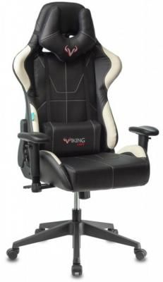 Кресло игровое Бюрократ VIKING 5 AERO WHITE черный/белый искусственная кожа