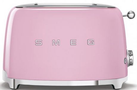 Тостеры SMEG/ Стиль 50-х г.г, 2 ломтика, корпус из нержавеющей стали, 6 уровней поджаривания, розовый