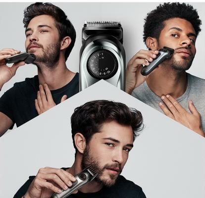Триммер Braun BT7220 + Бритва Gillette + 2 кас черный (насадок в компл:4шт)