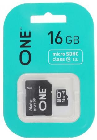 16GB карта памяти ONE MicroSDHC UHS-I Class 10 15/10 MB/s + SD adapter