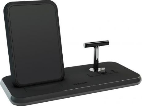 Беспроводное зарядное устройство ZENS Stand+Dock Aluminium Wireless Charge. Цвет черный.