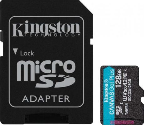 Kingston 128GB microSDXC Canvas Go Plus 170R A2 U3 V30 Card + ADP EAN: 740617301182