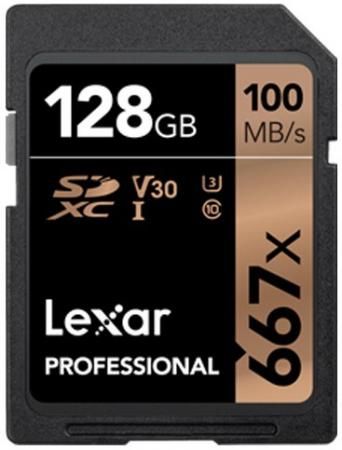LEXAR 128GB Professional 667x SDXC UHS-I cards, up to 100MB/s read 90MB/s write C10 V30 U3