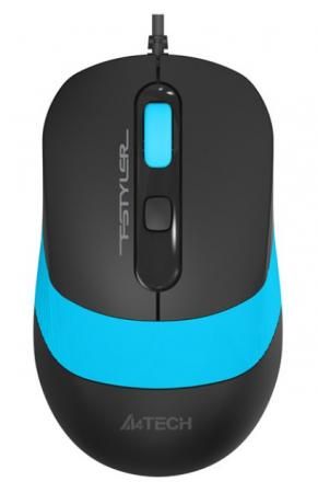 Мышь A4 Fstyler FM10 черный/синий оптическая (1600dpi) USB (4but)