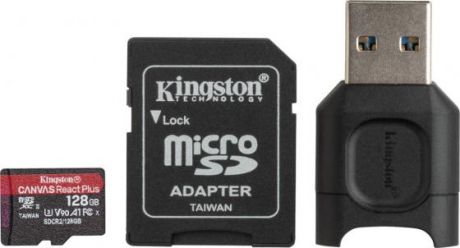 Kingston 128GB microSDXC React Plus SDCR2 w/Adapter + MLPM Reader EAN: 740617303360