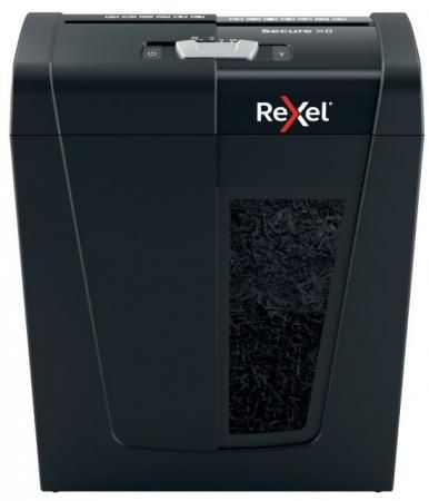 Шредер Rexel SECURE X8 EU черный (секр.P-4)/фрагменты/8лист./14лтр./скрепки/скобы