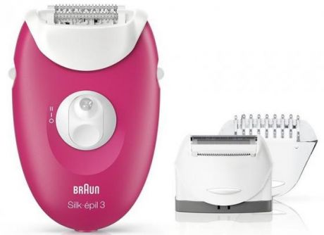 Эпилятор Braun SE3273 скор.:2 насад.:3 от электр.сети розовый/белый