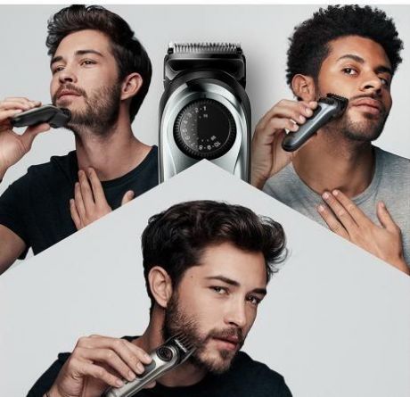 Триммер Braun BT7220 + Бритва Gillette + 2 кас черный (насадок в компл:4шт)