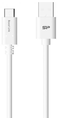 Кабель Type-C 1м Silicon Power SP1M0ASYLK10AC1W круглый белый
