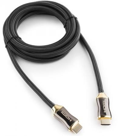 Кабель HDMI 3м Gembird Platinum круглый черный CC-P-HDMI03-3M