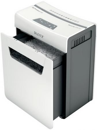 Шредер Leitz IQ PROTECT Premium 8X белый (секр.P-4)/фрагменты/8лист./14лтр./скрепки/скобы